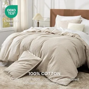 Bedsure Cotton Waffle Weave Duvet Cover for Comfort