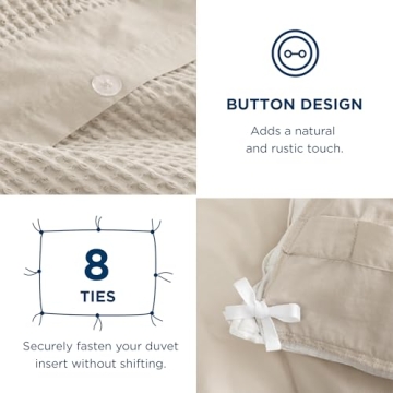 Bedsure Cotton Waffle Weave Duvet Cover for Comfort