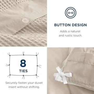 Bedsure Cotton Waffle Weave Duvet Cover for Comfort