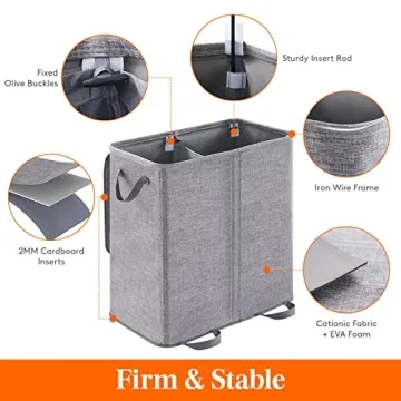 Lifewit Double Laundry Hamper with Lid and Removable Bags