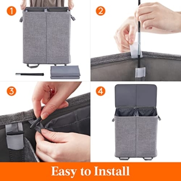 Lifewit Double Laundry Hamper with Lid and Removable Bags