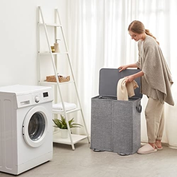 Lifewit Double Laundry Hamper with Lid and Removable Bags
