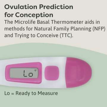 Microlife Digital Basal Thermometer - Fertility Prediction, 1/100th Accurate