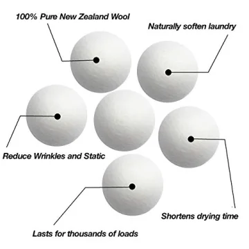 Wool Dryer Balls XL 6-Pack Eco-Friendly Laundry Solution