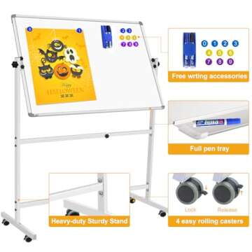CALENBO Mobile Dry Erase Board with Adjustable Stand