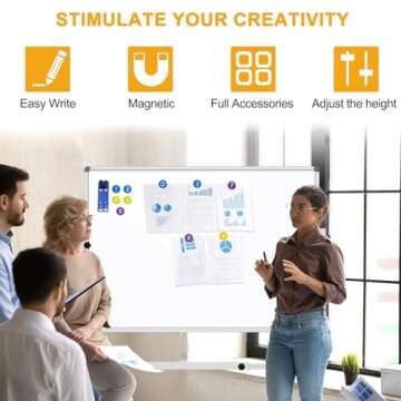 CALENBO Mobile Dry Erase Board with Adjustable Stand