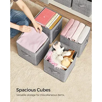 SONGMICS Set of 6 Stylish Storage Cubes for Organization