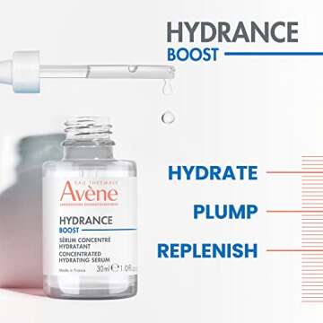 Avène Hydrance Boost Concentrated Hydrating Serum, 48 Hour Hydration, Hyaluronic Acid, 1.0 Fl Oz