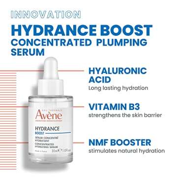 Avène Hydrance Boost Concentrated Hydrating Serum, 48 Hour Hydration, Hyaluronic Acid, 1.0 Fl Oz