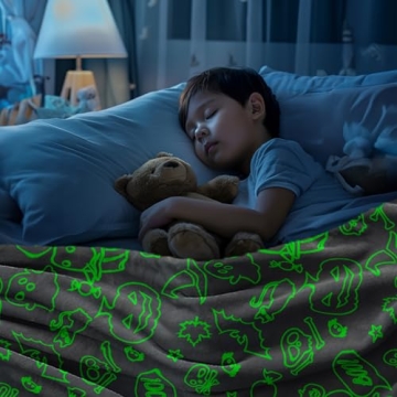 KAKWACO Halloween Glow in the Dark Blanket for Kids