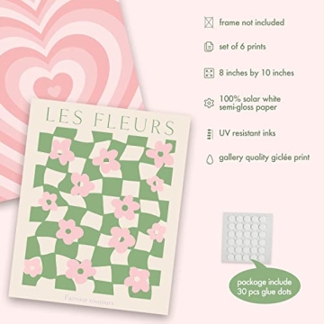 InSimSea Green and Pink Wall Art Set for Living Room