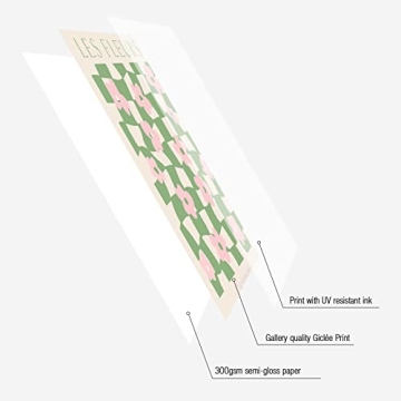 InSimSea Green and Pink Wall Art Set for Living Room