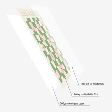 InSimSea Green and Pink Wall Art Set for Living Room