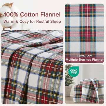 Comfort Spaces King Cotton Flannel Plaid Bedding Set