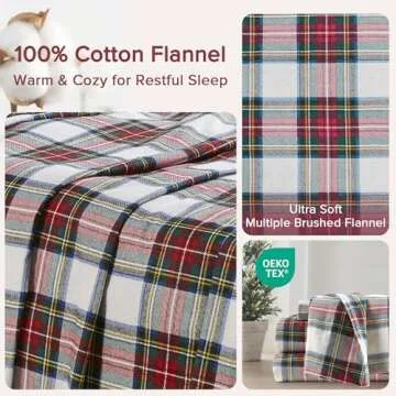 Comfort Spaces King Cotton Flannel Plaid Bedding Set