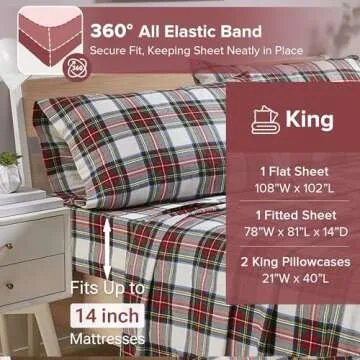 Comfort Spaces King Cotton Flannel Plaid Bedding Set