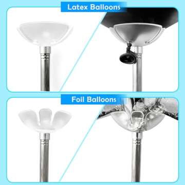 TEKXYZ Telescoping Balloon Stand Set of 2, 1.5ft to 7ft Free Adjustable Metal Balloon Column Stand for Party Decorations