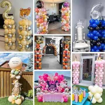 TEKXYZ Adjustable Balloon Stand Set for Party Decor