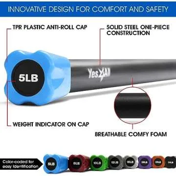 Yes4All Total Body Pilates Bar - 48" 5lbs for Workouts