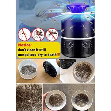 Bug Zapper, Fruit Flies Trap, Electric Mosquito & Fly Zappers/Killer - Insect Attractant Trap Powerful Little Gnats, Hangable Mosquito Lamp for Home, Indoor, Outdoor, Patio (Black)