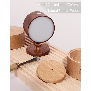 Chilvane Wooden Wall Sconce Rechargeable LED Lamp