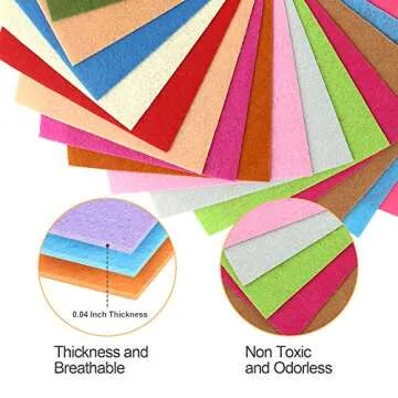 40 Assorted Felt Sheets for Crafting and DIY Projects