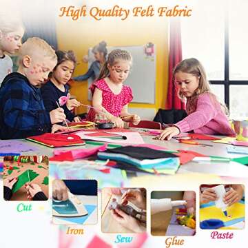 40 Pcs 6 x 6 Inches Craft Felt Fabric Sheets, Assorted Colors Non Woven Felt Sheets, Thick Felt Fabric Square for Kids, DIY Sewing Crafts, Patchwork, School Projects, Decoration.