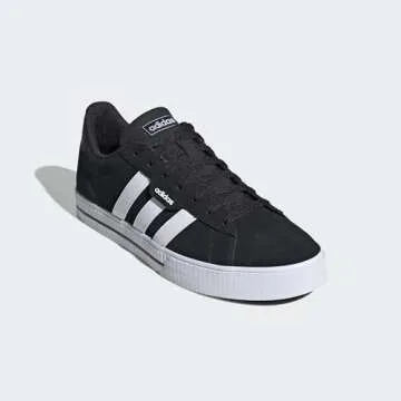 adidas Men's Daily 3.0 Skate Shoe, Black/White/Black, 12