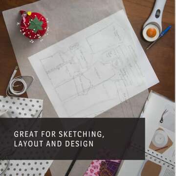 Bienfang Sketching & Tracing Paper Roll, White, 36 Inches x 50 Yards - for Drawing, Trace, Sketch, Sewing Pattern