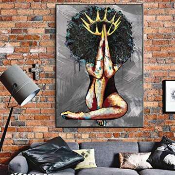 African American Wall Art Canvas Portrait for Decoration