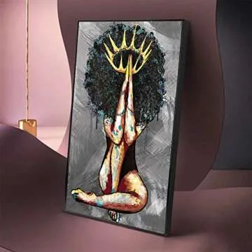 African American Wall Art Canvas Portrait for Decoration