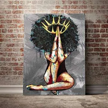 African American Wall Art Canvas Portrait for Decoration