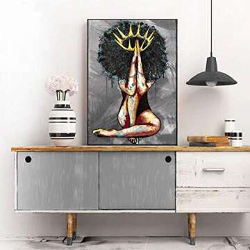 African American Wall Art Canvas Portrait for Decoration