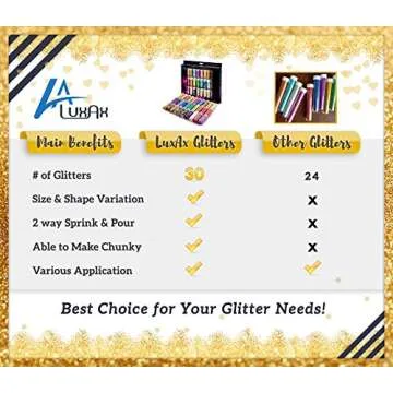 30 Colors Ultra Fine Glitter Set for Creative Arts and Crafts