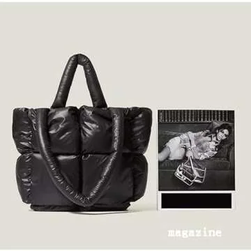 Puffer Shoulder Bag for Women Mini Down Satchel Hobo Bag Quilted Tote Bag Chic Purses 2024