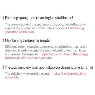 ETUDE My Beauty Tool Jellyfish Silicon Brush - All in One Deep Pore Cleansing Sponge & Brush, For Exfoliating, Massage, Cleansing Soft Brush