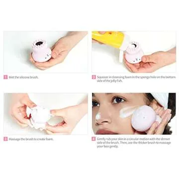 ETUDE My Beauty Tool Jellyfish Silicon Brush - All in One Deep Pore Cleansing Sponge & Brush, For Exfoliating, Massage, Cleansing Soft Brush