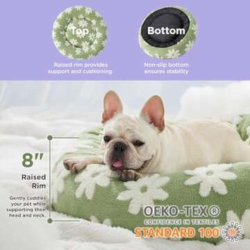 Lesure Donut Small Dog Bed - Round Cat Beds for Indoor Cats Calming Pet Beds, Cute Modern Beds with ...