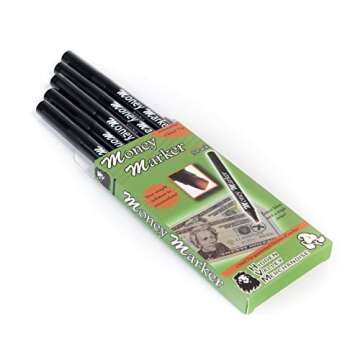 HVM Money Marker (5 Counterfeit Pens) - Counterfeit Bill Detector Pen with Upgraded Chisel Tip - Det...