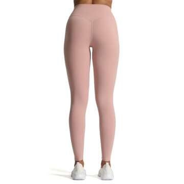Aoxjox High Waisted Workout Leggings for Women Tummy Control Buttery Soft Yoga Metamorph Deep V Pants 26" (Woodrose, Small)