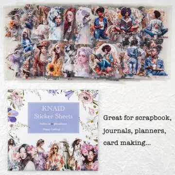 Knaid People Scrapbook Sticker Set (30 Sheets, 236 Assorted Pieces) - Journaling Scrapbooking Stickers Planner Sticker Dolls with Diverse Girls & Women for Junk Journal Supplies Laptops Water Bottles