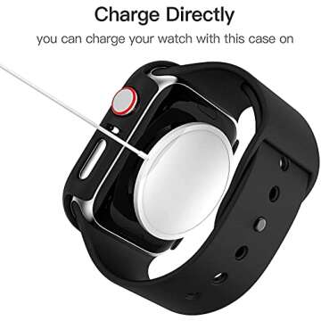 Haojavo 12 Pack Case Compatible for Apple Watch 40mm SE (2nd Gen) Series 6 5 4 SE Tempered Glass Screen Protector, Full Hard PC Scratch Resistant Bumper Protective Cover for iWatch Accessories
