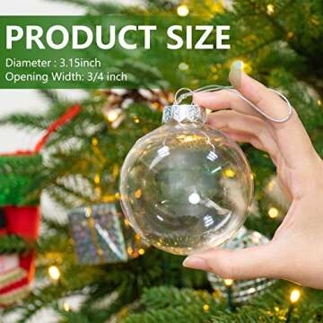 Rocinha 12 Pcs Shatterproof Clear Christmas Ornaments for DIY Crafting