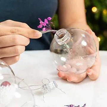 Rocinha 12 Pcs Clear Christmas Ornaments for Crafting