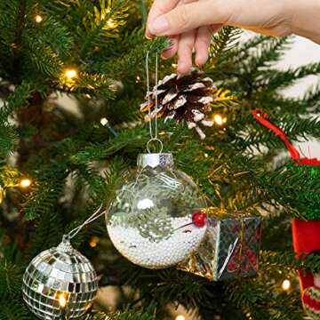 Rocinha 12 Pcs Clear Christmas Ornaments for Crafting