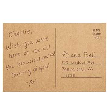 Sustainable Greetings 100 Pack Bulk Kraft Paper Blank Postcards for Mailing, Wedding, DIY Arts and Crafts, 350gsm (4 x 6 In)