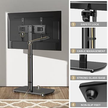 Adjustable Swivel TV Stand for 26-65 Inch TVs