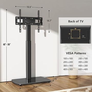 Adjustable Swivel TV Stand for 26-65 Inch TVs