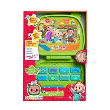 CoComelon Sing and Learn Laptop Toy for Kids, Lights, Sounds, and Music Encourages Letter, Number, S...