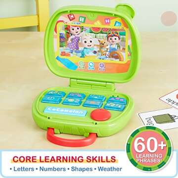 CoComelon Sing and Learn Laptop Toy for Kids, Lights, Sounds, and Music Encourages Letter, Number, Shape, and Animal Recognition, Officially Licensed Kids Toys for Ages 18 Month by Just Play